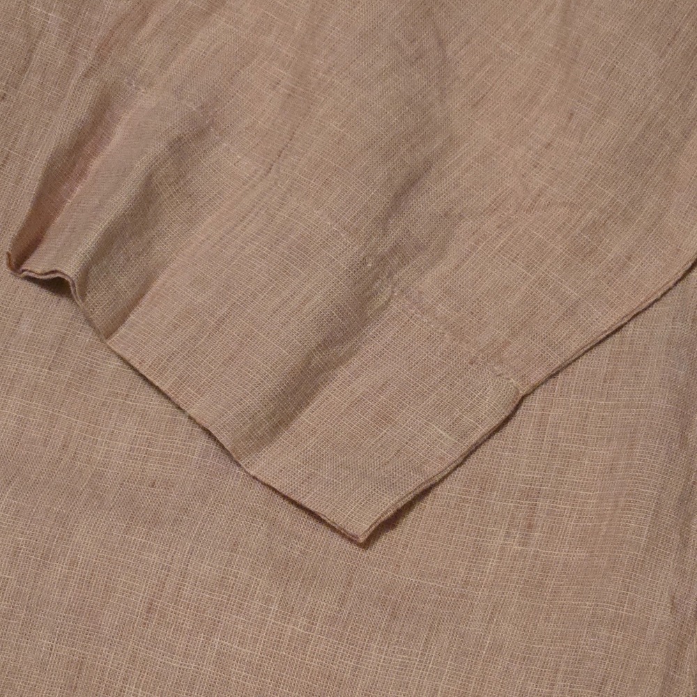 FLAX Linen Tunic Top Womens 1G Dusty Pink Button Down Mandarin Collar 3/4 Sleeve - Picture 4 of 8